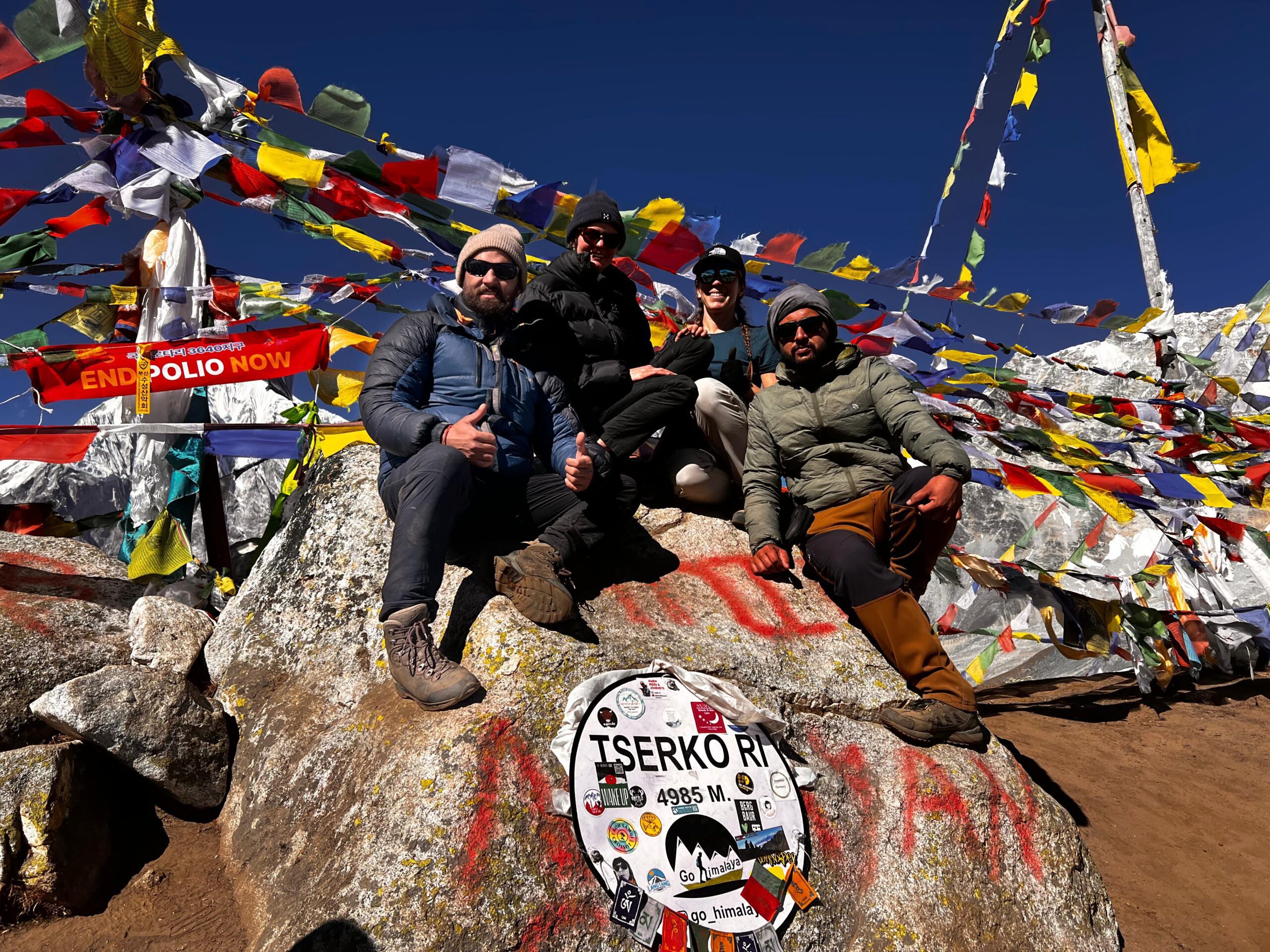 Trekkers enjoying at Tserko Ri at Langtang Trek