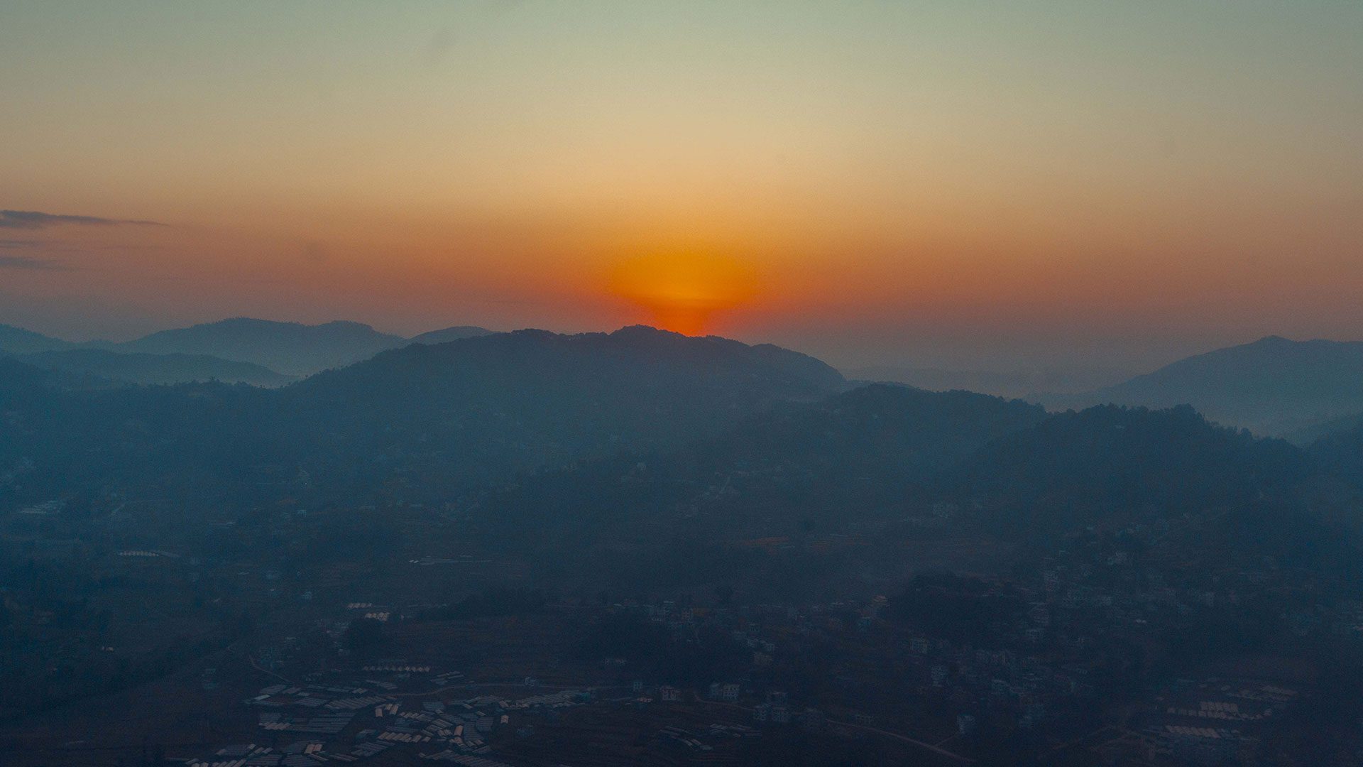 Sunrise during Everest Helicopter Return Trek