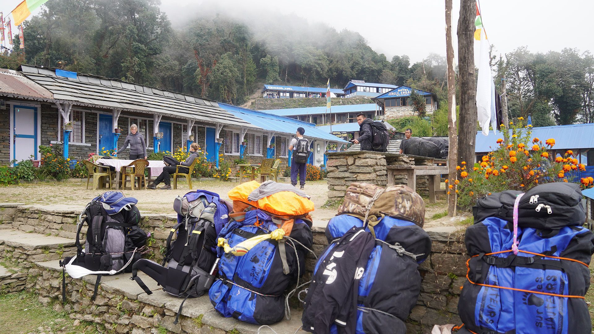 Resting during mardi himal trek