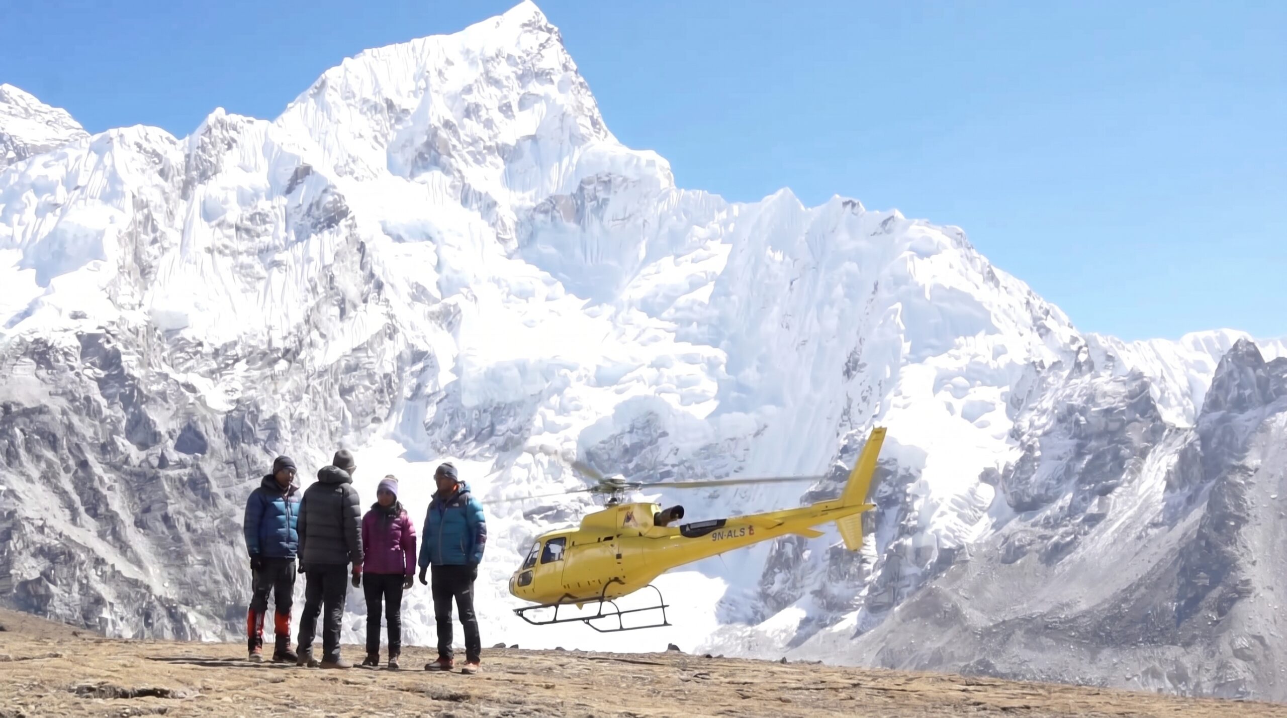 Boarding helicopter after completing Everest Base Camp trek