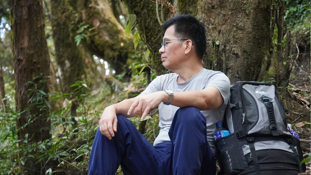 client resting during mardi himal trek