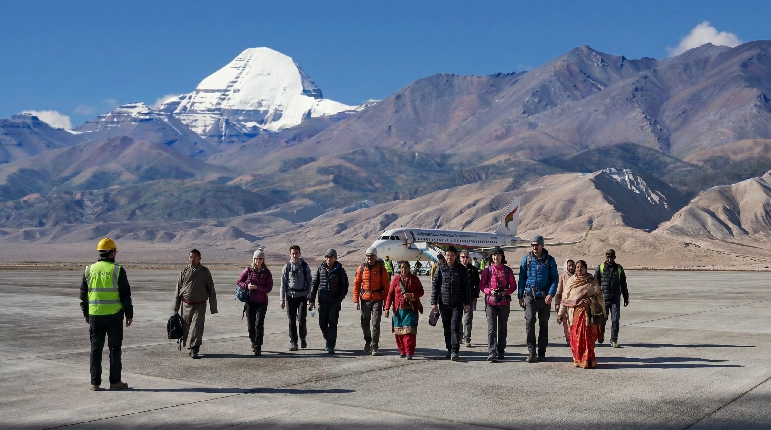 Group of travelers on Mount Kailash Mansarovar Yatra from Kathmandu