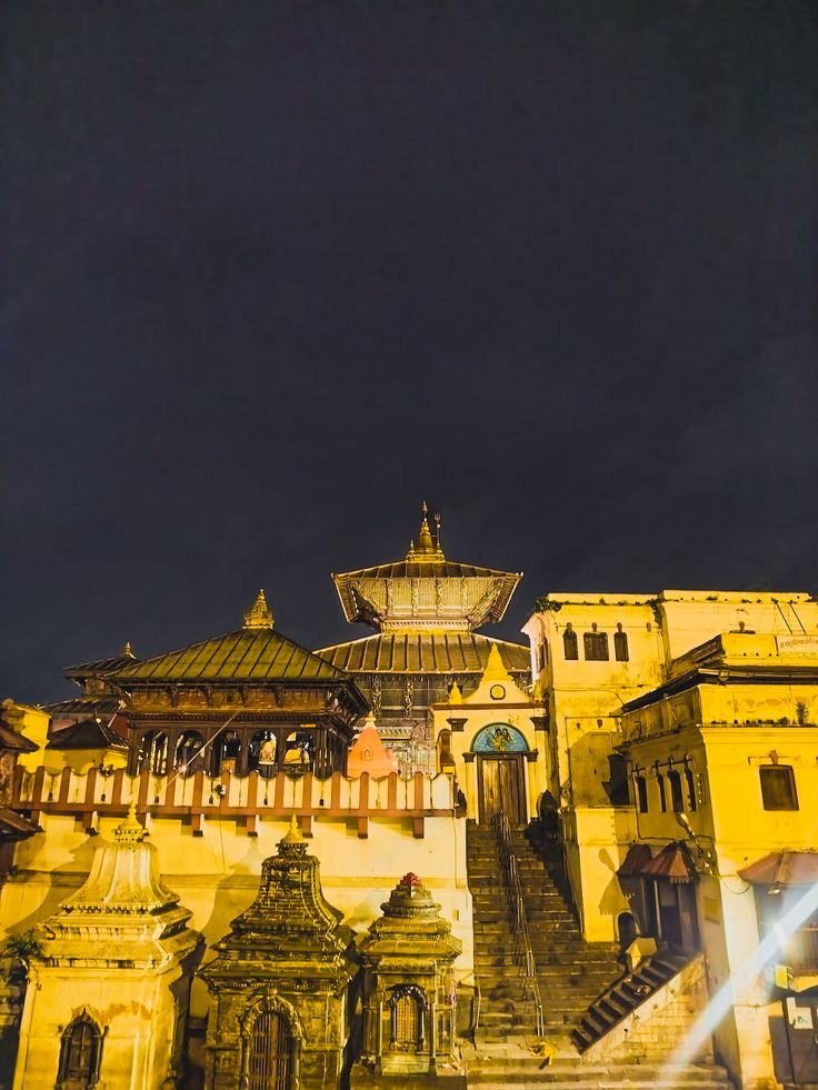 Pashupatinath temple at night