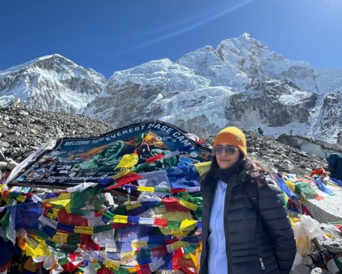 Everest Base Camp during peak season by EBC Heli tour