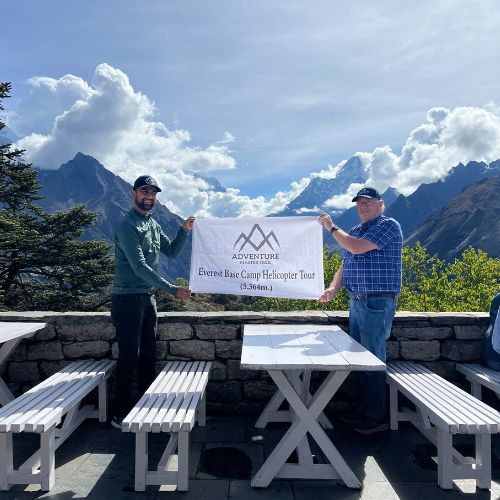 at the everest view hotel during ebc heli tour