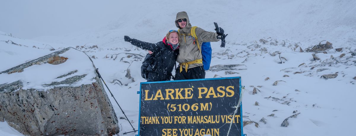 successful larke pass during manaslu trek with Adventure Master Trek