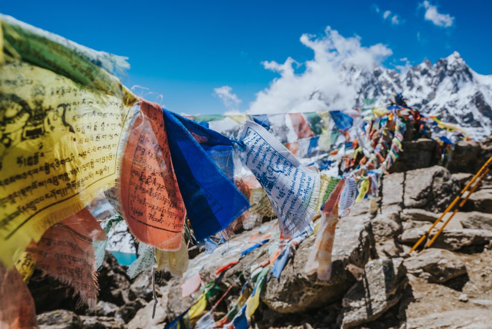 EBC with Gokyo Lake Trek Prayer flag