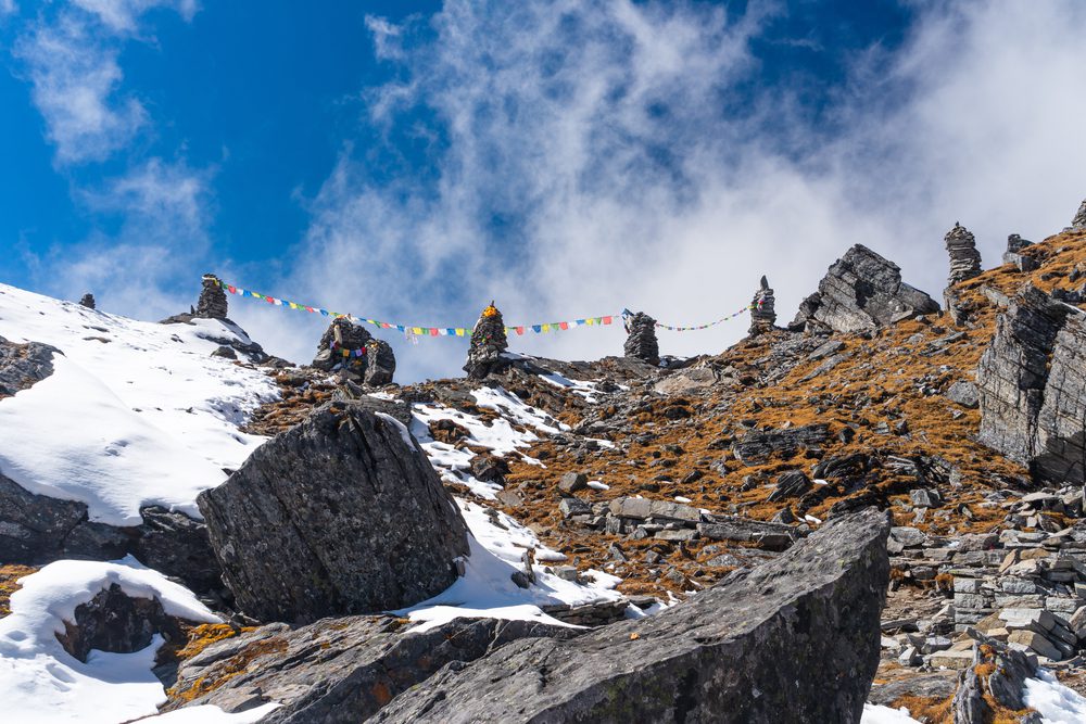 Amphu Lapche Pass Trek Prayer Flag