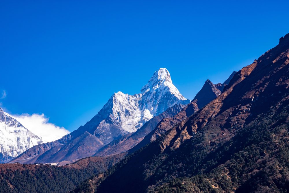 EBC with Lobuche peak climbing scene