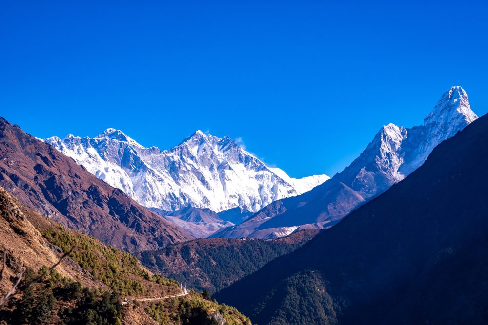 EBC with Lobuche peak climbing background
