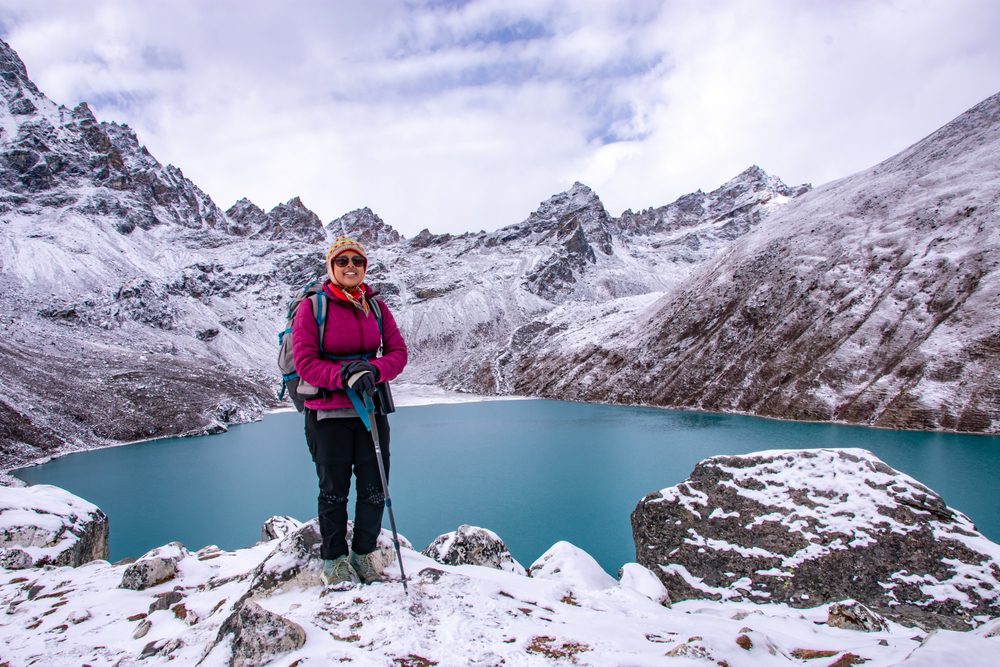 Gokyo Lake Helicopter Trek trekker