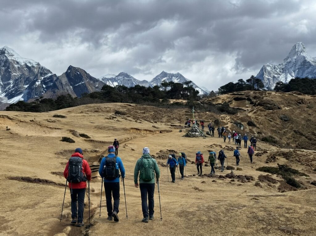 Short hike near Everest View Hotel in Nepal