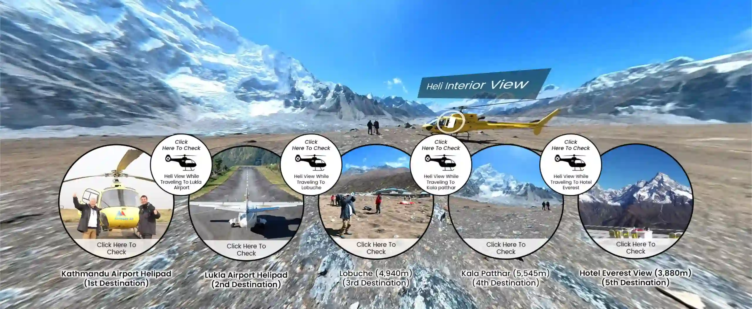 everest base camp helicopter tour map